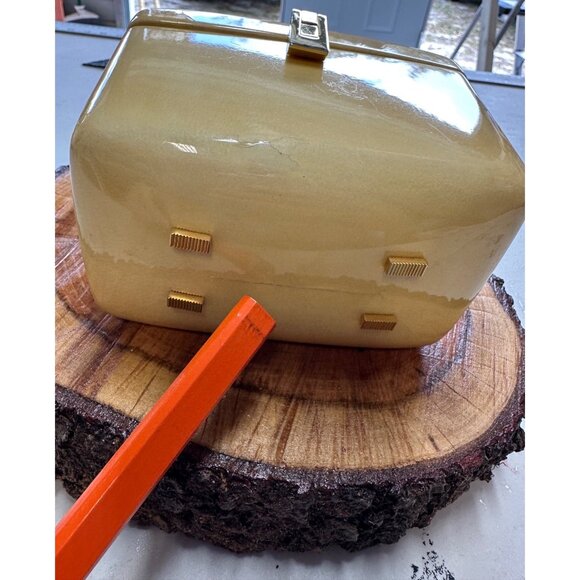 Vtg Lucite Box Purse Rhinestone Embellished Handle White Stag? Wilardy? Read - Picture 6 of 16